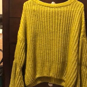 Yellow Bell Sleeve Knit Sweater